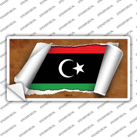 Libya Flag Scroll Novelty Sticker Decal