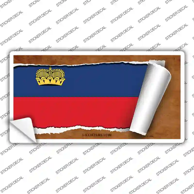 Liechtenstein Flag Scroll Novelty Sticker Decal