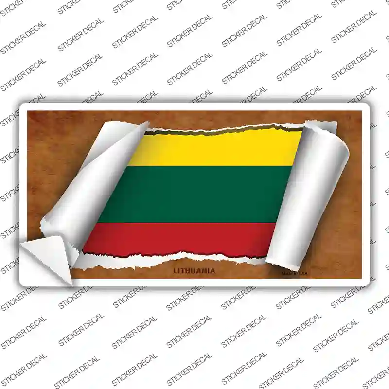 Lithuania Flag Scroll Novelty Sticker Decal
