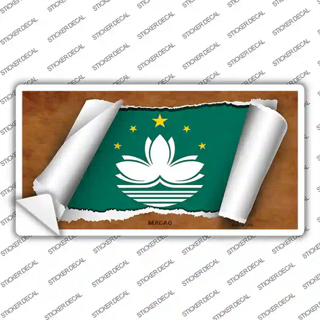 Macan Flag Scroll Novelty Sticker Decal