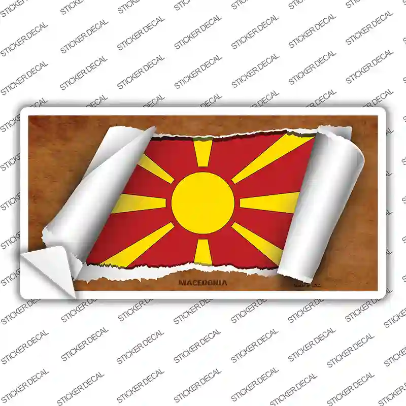 Macedonia Flag Scroll Novelty Sticker Decal