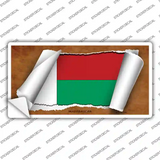 Madagascar Flag Scroll Novelty Sticker Decal