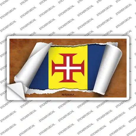 Madeiva Flag Scroll Novelty Sticker Decal