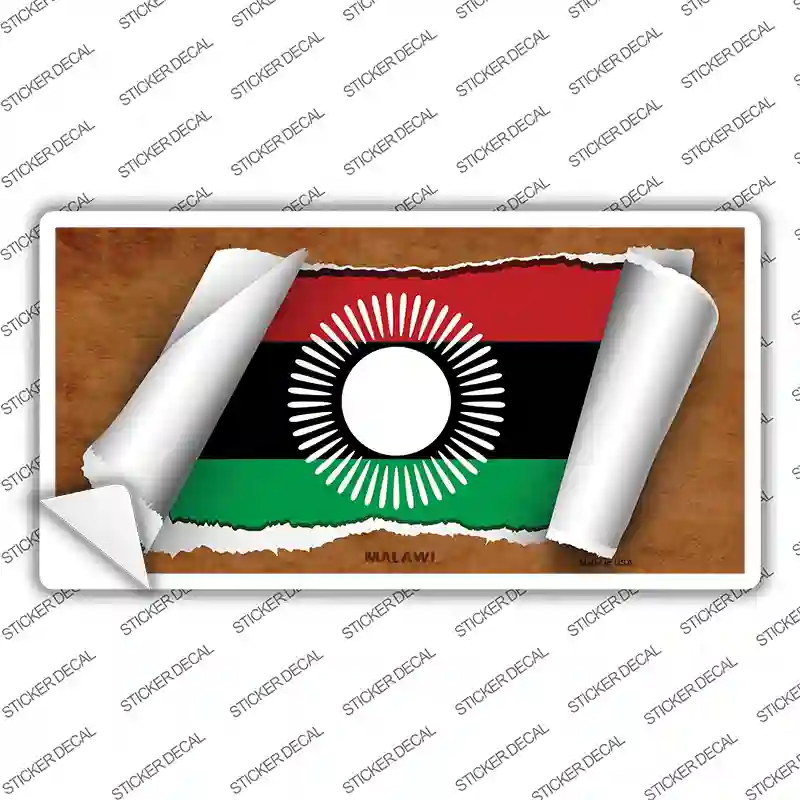 Malawi Flag Scroll Novelty Sticker Decal