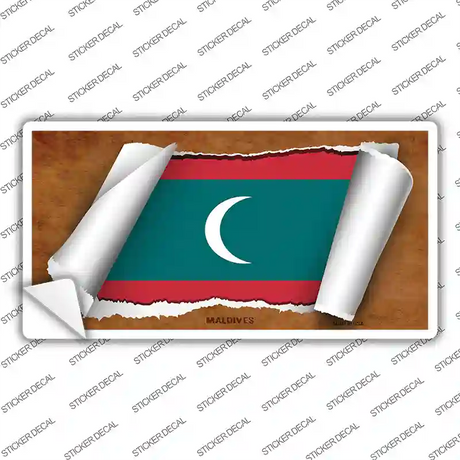 Maldives Flag Scroll Novelty Sticker Decal