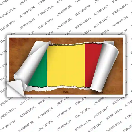 Mali Flag Scroll Novelty Sticker Decal