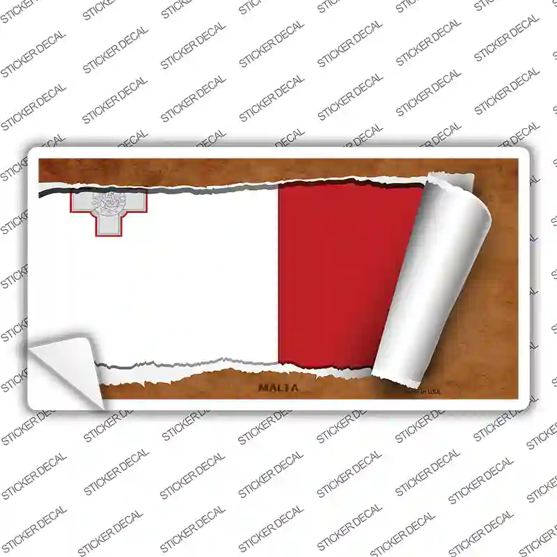 Malta Flag Scroll Novelty Sticker Decal
