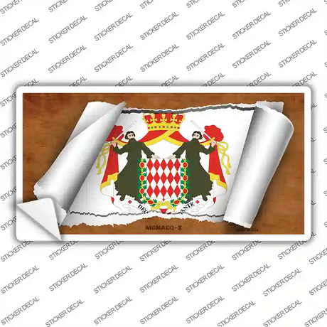 Monaco Flag Scroll 1 Novelty Sticker Decal