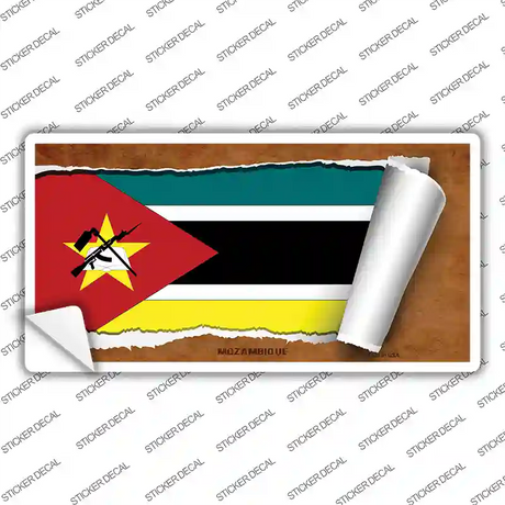 Mozambique Flag Scroll Novelty Sticker Decal