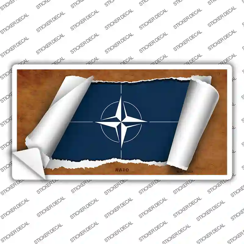 Nato Flag Scroll Novelty Sticker Decal