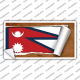Nepal Flag Scroll Novelty Sticker Decal