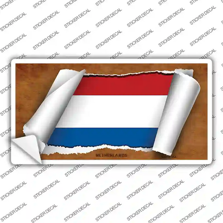 Netherlands Flag Scroll Novelty Sticker Decal