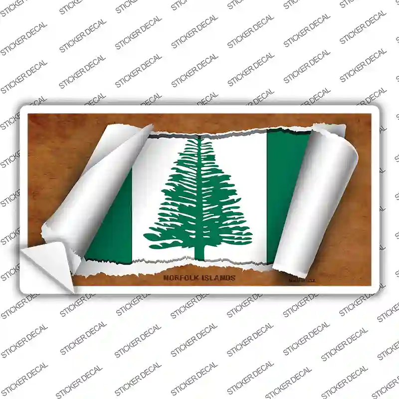 Norfolk Islands Flag Scroll Novelty Sticker Decal