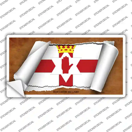 Northern Ireland Flag Scroll Novelty Sticker Decal