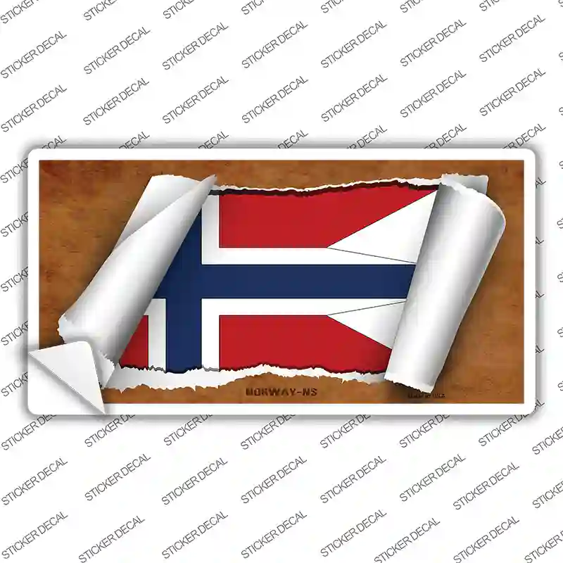 Flag of Norway Scroll Novelty Sticker Decal