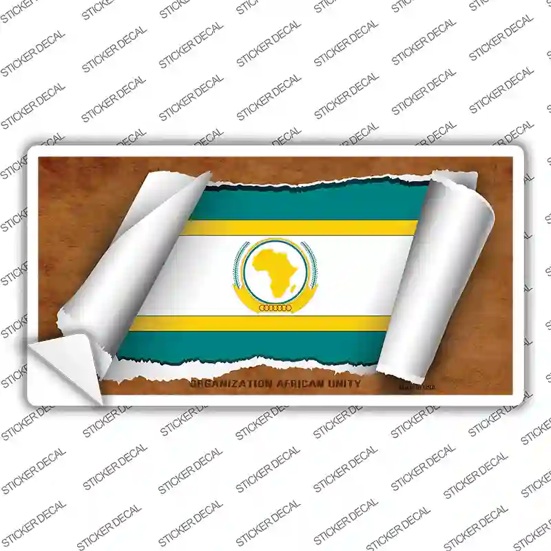 Organization African Unity Flag Scroll Novelty Sticker Decal