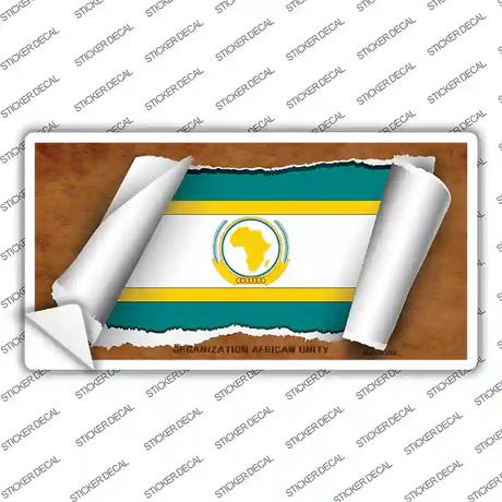 Organization African Unity Flag Scroll Novelty Sticker Decal