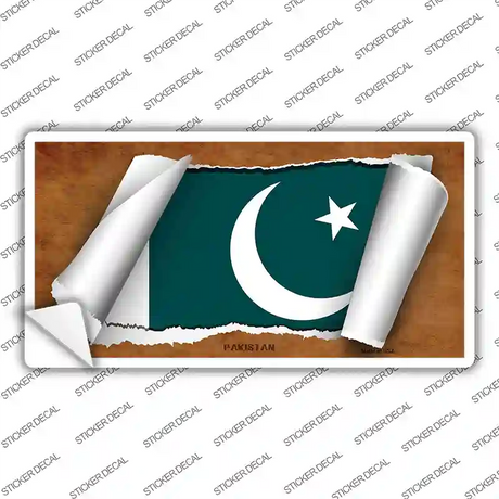 Pakistan Flag Scroll Novelty Sticker Decal