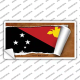 Papua New Guinea Flag Scroll Novelty Sticker Decal