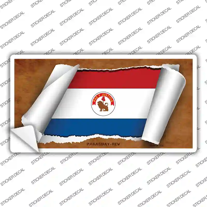 Paraguay-REV Flag Scroll Novelty Sticker Decal