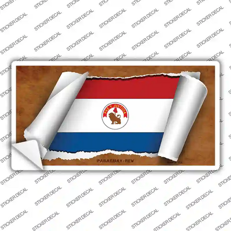 Paraguay-REV Flag Scroll Novelty Sticker Decal