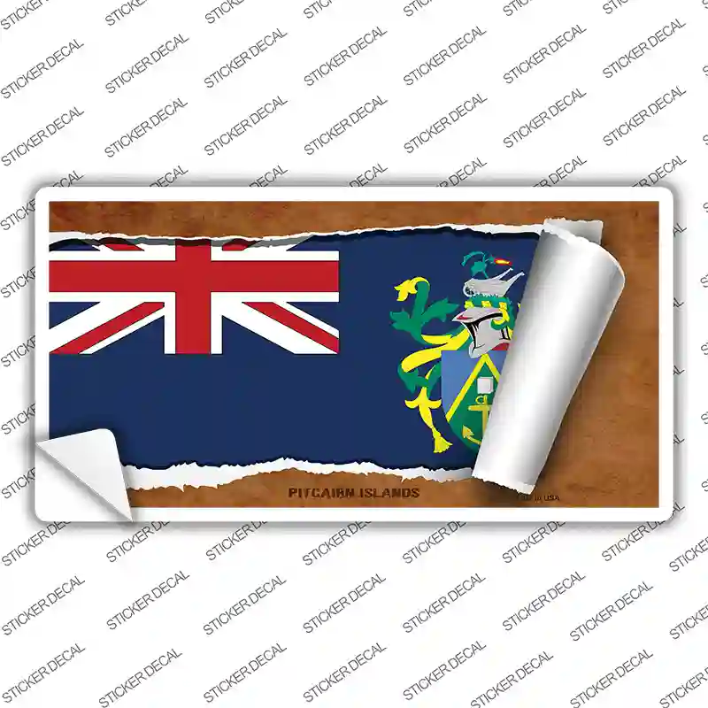 Pitcairn Islands Flag Scroll Novelty Sticker Decal