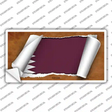 Qatar Flag Scroll Novelty Sticker Decal