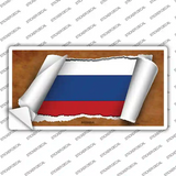 Russia Flag Scroll Novelty Sticker Decal