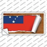 Samoa Flag Scroll Novelty Sticker Decal