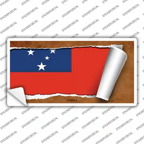 Samoa Flag Scroll Novelty Sticker Decal