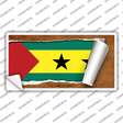 Sao Tome & Principe Flag Scroll Novelty Sticker Decal