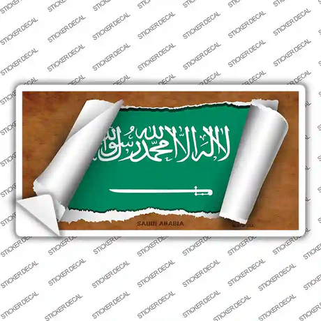 Saudi Arabia Flag Scroll Novelty Sticker Decal