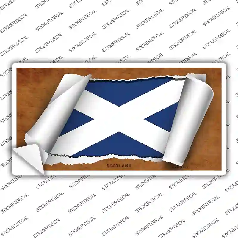 Scotland Flag Scroll Novelty Sticker Decal