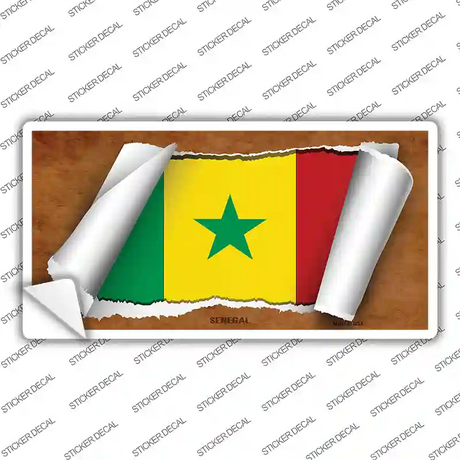 Senegal Flag Scroll Novelty Sticker Decal