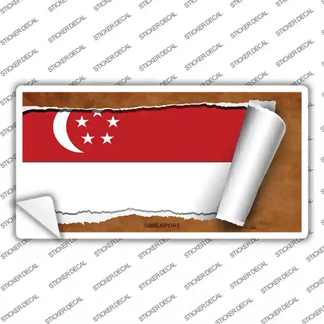 Singapore Flag Scroll Novelty Sticker Decal