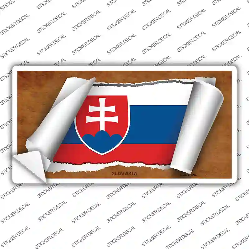 Slovakia Flag Scroll Novelty Sticker Decal
