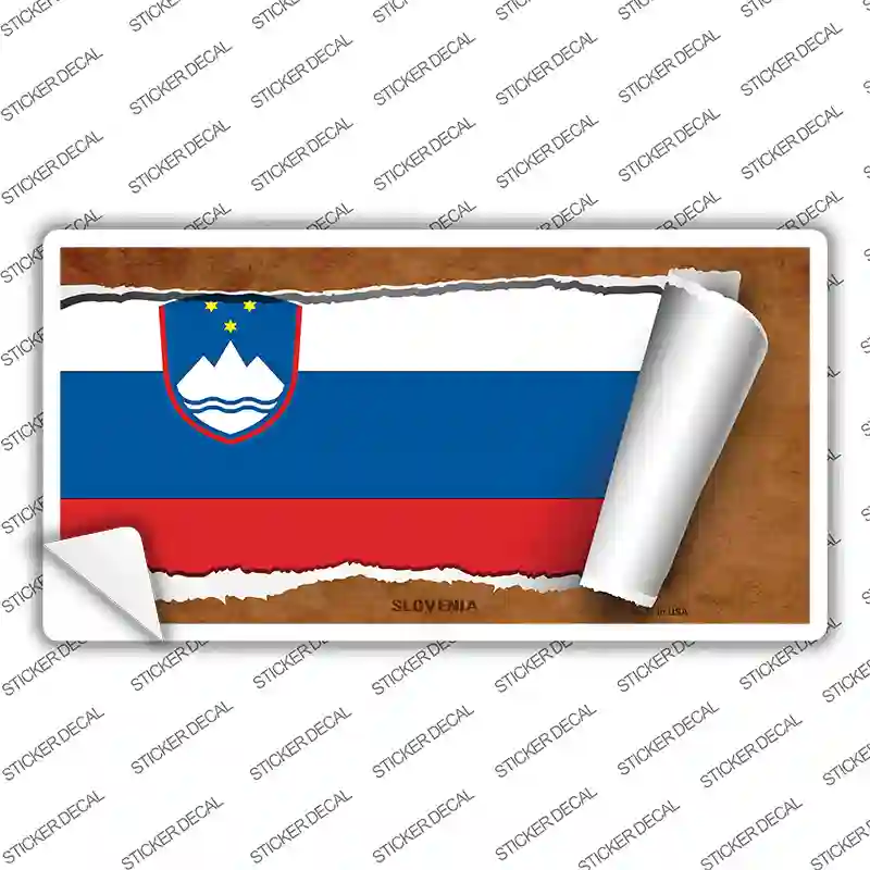 Slovenia Flag Scroll Novelty Sticker Decal