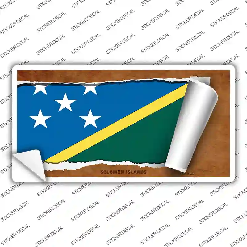 Solomon Islands Flag Scroll Novelty Sticker Decal
