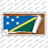 Solomon Islands Flag Scroll Novelty Sticker Decal