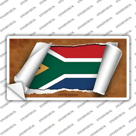 South Africa Flag Scroll Novelty Sticker Decal