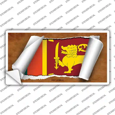Sri Lanka Flag Scroll Novelty Sticker Decal