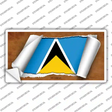 St Lucia Flag Scroll Novelty Sticker Decal