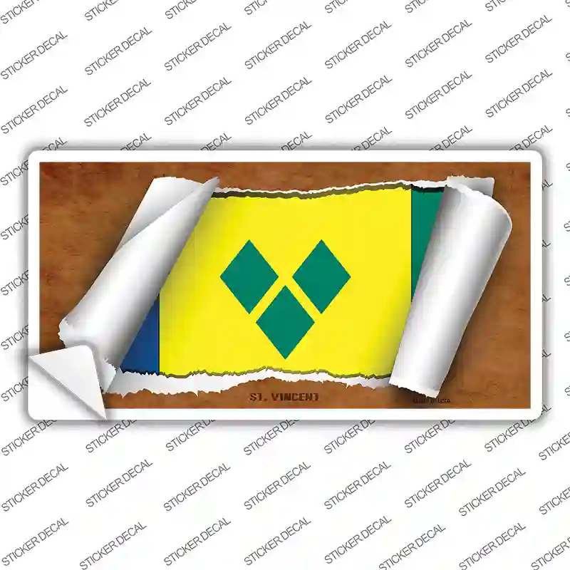 St Vincent Flag Scroll Novelty Sticker Decal