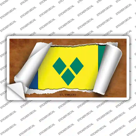 St Vincent Flag Scroll Novelty Sticker Decal