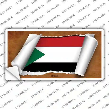 Sudan Flag Scroll Novelty Sticker Decal