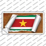 Suriname Flag Scroll Novelty Sticker Decal
