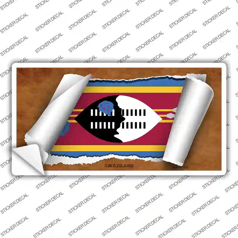Swaziland Flag Scroll Novelty Sticker Decal