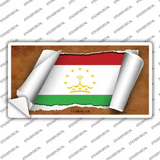 Tajikistan Flag Scroll Novelty Sticker Decal
