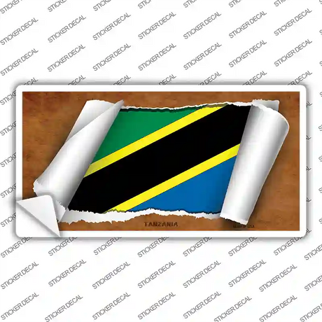 Tanzania Flag Scroll Novelty Sticker Decal