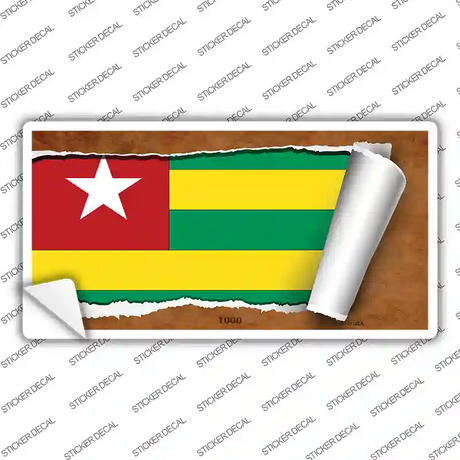 Togo Flag Scroll Novelty Sticker Decal